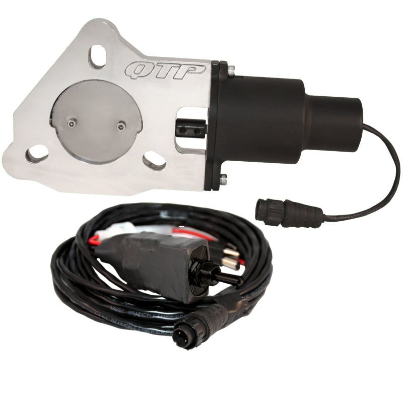 QTP QTEC225 - QTPQTEC225 - QTP 2.25in Bolt-On QTEC Electric Cutout Valve - Single - Shipped in Europe - Tuningsupply.com