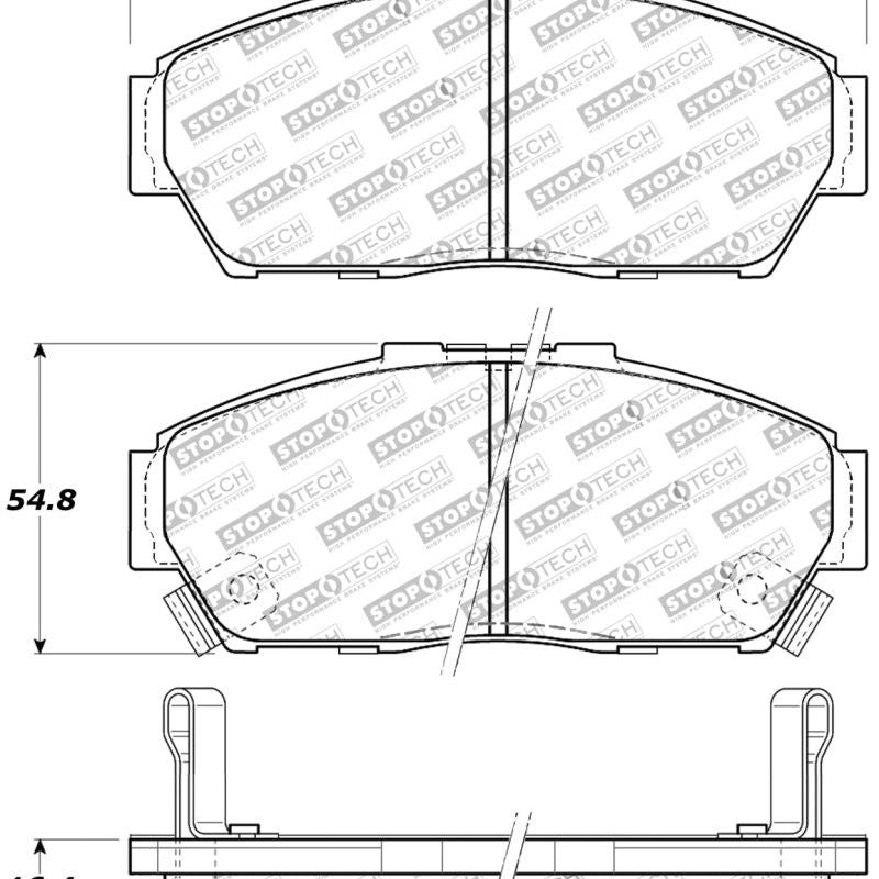 Stoptech 309.06170 - STO309.06170 - StopTech Performance 93-95 Honda Civic Coupe / 94-95 Civic Hatchback/Sedan Front Brake Pads - Shipped in Europe - Tuningsupply.com