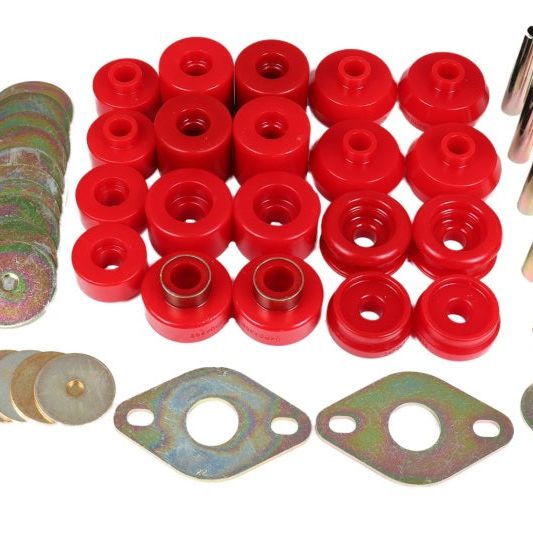 Energy Suspension 8.4111R - ENG8.4111R - Energy Suspension 96-99 Toyota 4Runner 2WD/4WD Red Body Mount Bushing Set - Shipped in Europe - Tuningsupply.com