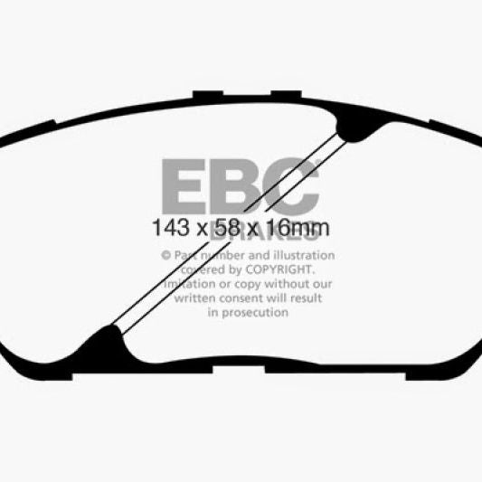EBC DP61674 - EBCDP61674 - EBC 10 Toyota Sienna 2.7 Greenstuff Front Brake Pads - Shipped in Europe - Tuningsupply.com