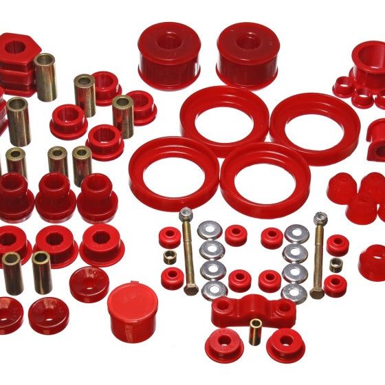 Energy Suspension 16.18110R - ENG16.18110R - Energy Suspension 96-00 Honda Civic/CRX Red Hyper-Flex Master Bushing Set - Shipped in Europe - Tuningsupply.com