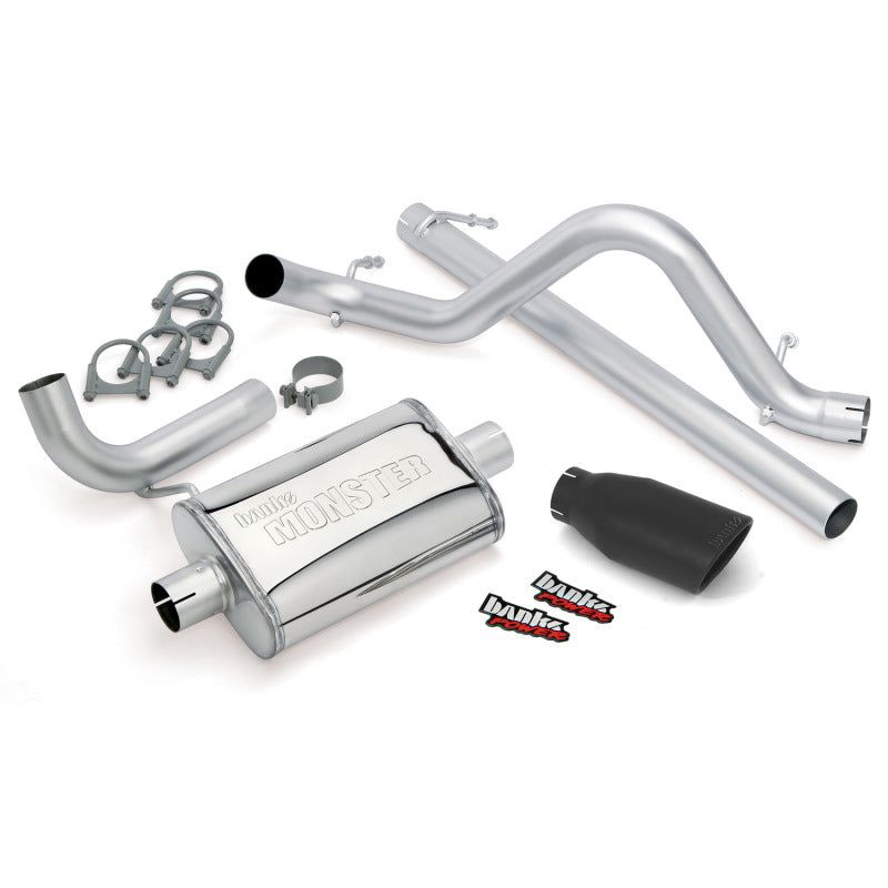 Banks Power 51321-B - GBE51321-B - Banks Power 07-11 Jeep 3.8L Wrangler - 2dr Monster Exhaust System - SS Single Exhaust w/ Black Tip - Shipped in Europe - Tuningsupply.com