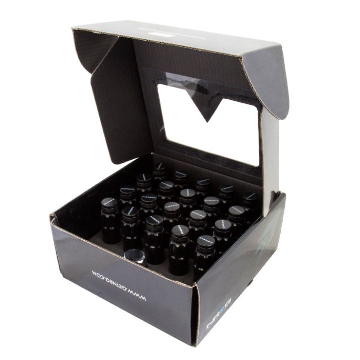 NRG LN-LS700BK-21 - NRGLN-LS700BK-21 - NRG 700 Series M12 X 1.5 Steel Lug Nut w/Dust Cap Cover Set 21 Pc w/Locks & Lock Socket - Black - Shipped in Europe - Tuningsupply.com