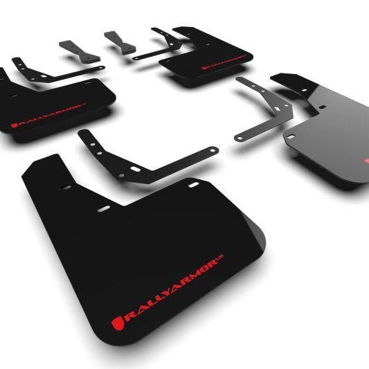 Rally Armor MF103-UR-BLK-RD - RALMF103-UR-BLK-RD - Rally Armor 24-25 Hyundai Kona N Line Black UR Mud Flap - Red Logo - Shipped in Europe - Tuningsupply.com