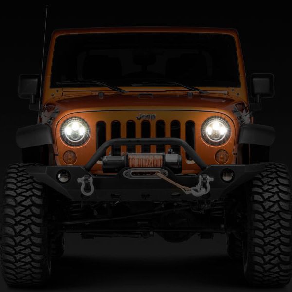 Raxiom J108037 - RAXJ108037 - Raxiom 97-18 Jeep Wrangler TJ/JK Axial Halo Headlights w/ DRL Amber Signals- Blk Hsng (Clear Lens) - Shipped in Europe - Tuningsupply.com