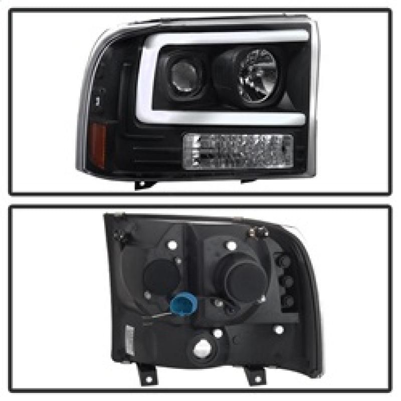 SPYDER 5084491 - SPY5084491 - Spyder 99-04 Ford F250 Super Duty Projector Headlights - Light Bar - Black PRO-YD-FF25099V2-LB-BK - Shipped in Europe - Tuningsupply.com