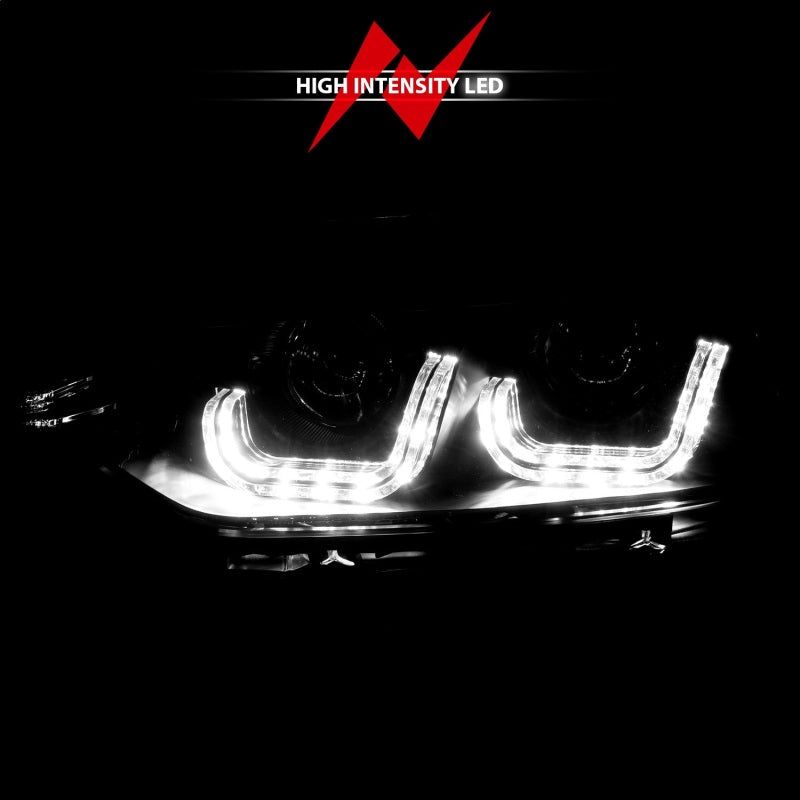 ANZO 121504 - ANZ121504 - ANZO 2012-2015 BMW 3 Series Projector Headlights w/ U-Bar Black - Shipped in Europe - Tuningsupply.com