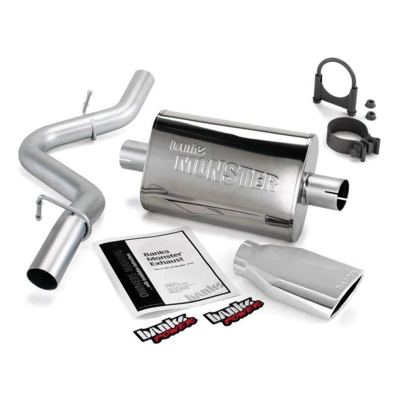 Banks Power 51312 - GBE51312 - Banks Power 97-99 Jeep 2.5/4.0L Wrangler Slip Fit Cat Monster Exh Sys - SS Single Exh w/ Chrome Tip - Shipped in Europe - Tuningsupply.com