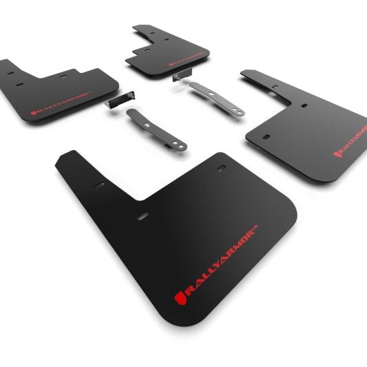 Rally Armor MF83-UR-BLK-RD - RALMF83-UR-BLK-RD - Rally Armor 22-23 Hyundai Kona N Black UR Mud Flap w/Red Logo - Shipped in Europe - Tuningsupply.com