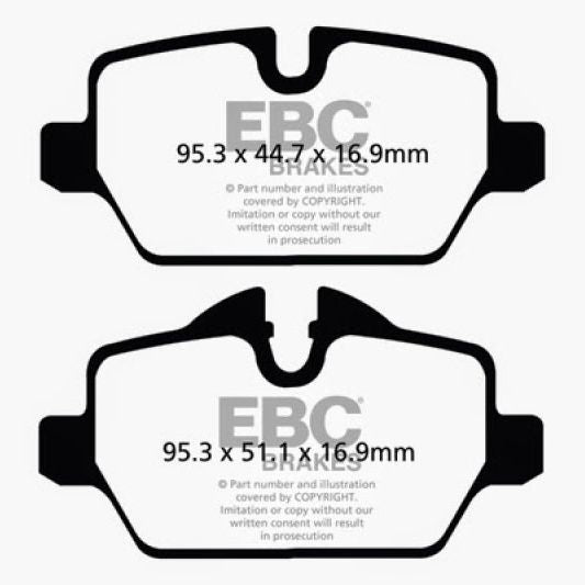 EBC DP32102C - EBCDP32102C - EBC 10+ Mini Countryman 1.6 Cooper Redstuff Rear Brake Pads - Shipped in Europe - Tuningsupply.com