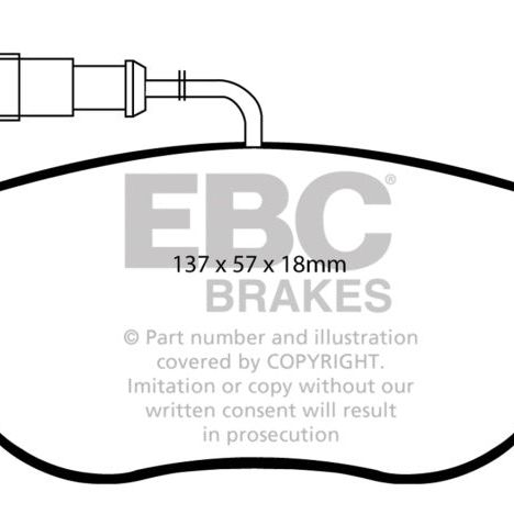 EBC DP41383R - EBCDP41383R - EBC 12+ Fiat 500 1.4 Turbo Abarth Yellowstuff Front Brake Pads - Shipped in Europe - Tuningsupply.com