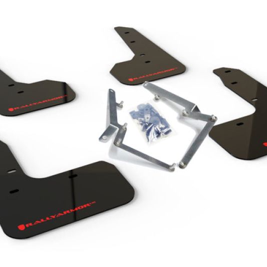 Rally Armor MF51-UR-BLK/RD - RALMF51-UR-BLK/RD - Rally Armor 17-19 Honda Civic Sport/Sport Touring Black UR Mud Flap w/Red Logo - Shipped in Europe - Tuningsupply.com
