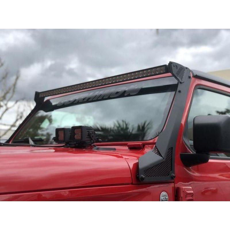Go Rhino 730500T - GOR730500T - Go Rhino 18-20 Jeep Wrangler JL/JLU/Gladiator JT XE Windshield Light Bar Mount - 50in Single Row - Shipped in Europe - Tuningsupply.com
