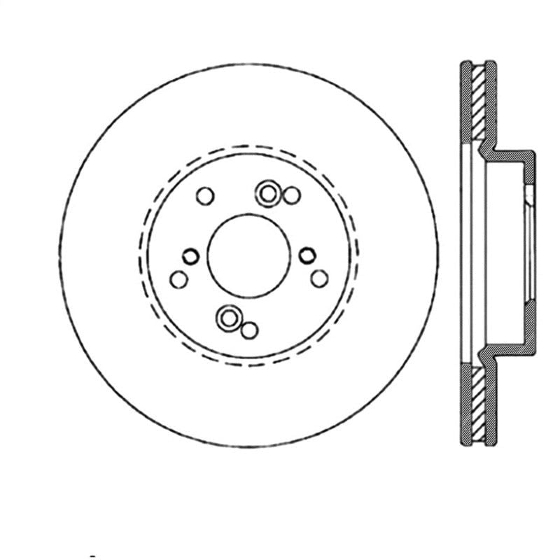 Stoptech 126.40046SL - STO126.40046SL - StopTech Power Slot Slotted 99-08 Acura TL (STD Caliper) / 01-03 CL / 04-09 TSX Front Left Rotor - Shipped in Europe - Tuningsupply.com