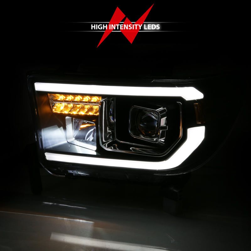 ANZO 111447 - ANZ111447 - ANZO 2007-2014 Toyota Tundra Projector Light Bar H.L Black Amber(Led High Beam) (Halogen Version) - Shipped in Europe - Tuningsupply.com