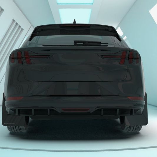 Rally Armor MF96-UR-BLK-RD - RALMF96-UR-BLK-RD - Rally Armor 21-25 Ford Mustang Mach-E/GT/Rally Black UR Mud Flap w/Red Logo - Shipped in Europe - Tuningsupply.com