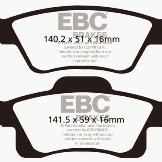 EBC DP41872R - EBCDP41872R - EBC 11+ Dodge Durango 3.6 Yellowstuff Rear Brake Pads - Shipped in Europe - Tuningsupply.com