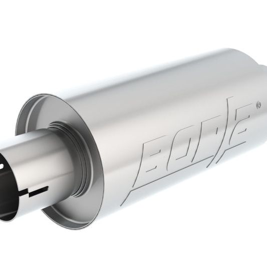 Borla 400497 - BOR400497 - Borla S-Type Muffler 2.5in Inlet/Outlet 5in Round x 10in w/Notch - Shipped in Europe - Tuningsupply.com