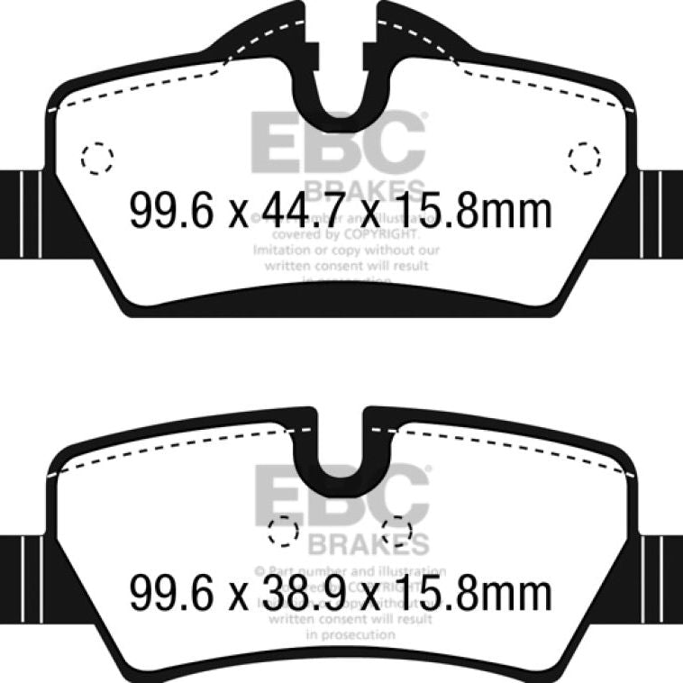 EBC DP42228R - EBCDP42228R - EBC 14+ Mini Hardtop 1.5 Turbo Cooper Yellowstuff Rear Brake Pads - Shipped in Europe - Tuningsupply.com