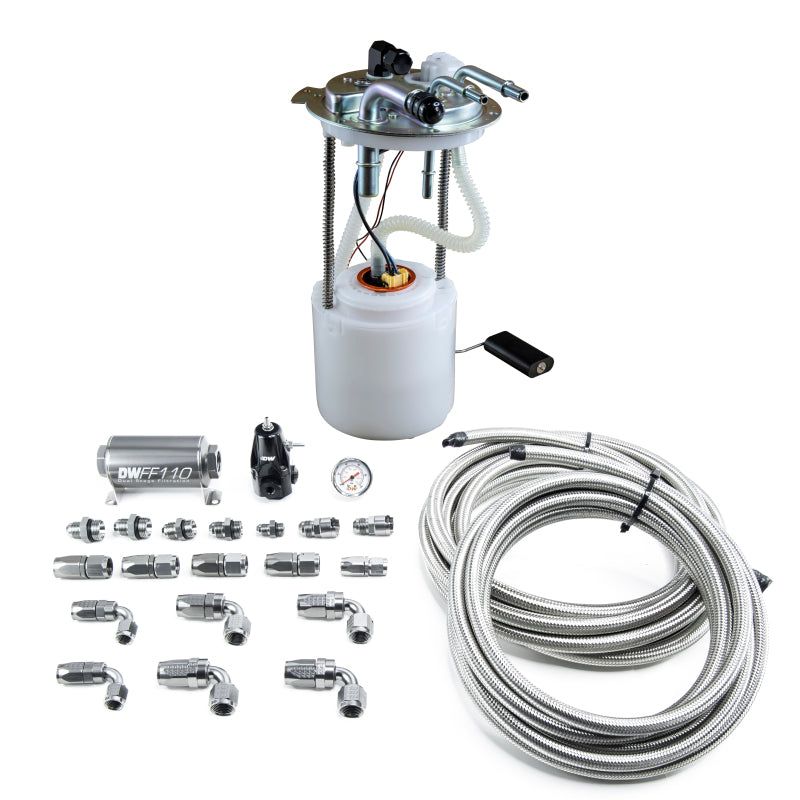 DeatschWerks 9-401-601-7015 - DWK9-401-601-7015 - DeatschWerks 05-19 Yukon/Tahoe/Suburban DW400 Pump Module and Return SS CPE Plumbing Kit - Shipped in Europe - Tuningsupply.com