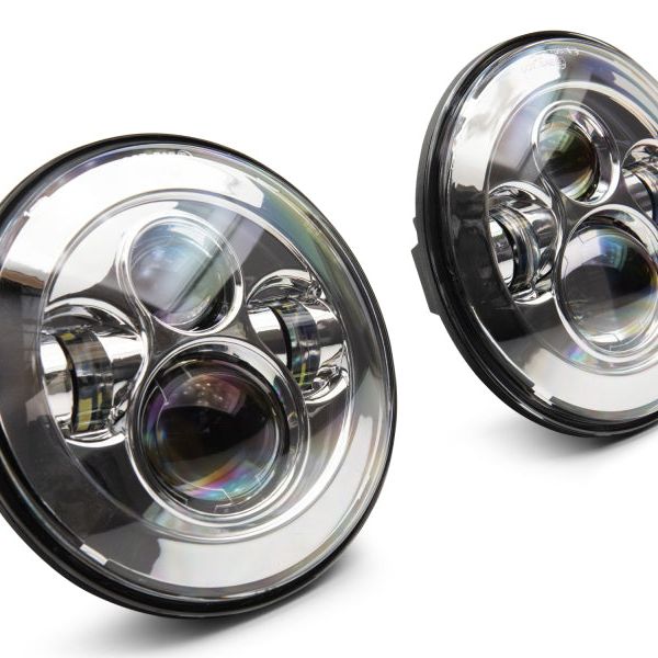 Raxiom J108043 - RAXJ108043 - Raxiom 97-18 Jeep Wrangler TJ/JK Axial Series LED Daymaker Headlights- Chrome Housing (Clear Lens) - Shipped in Europe - Tuningsupply.com