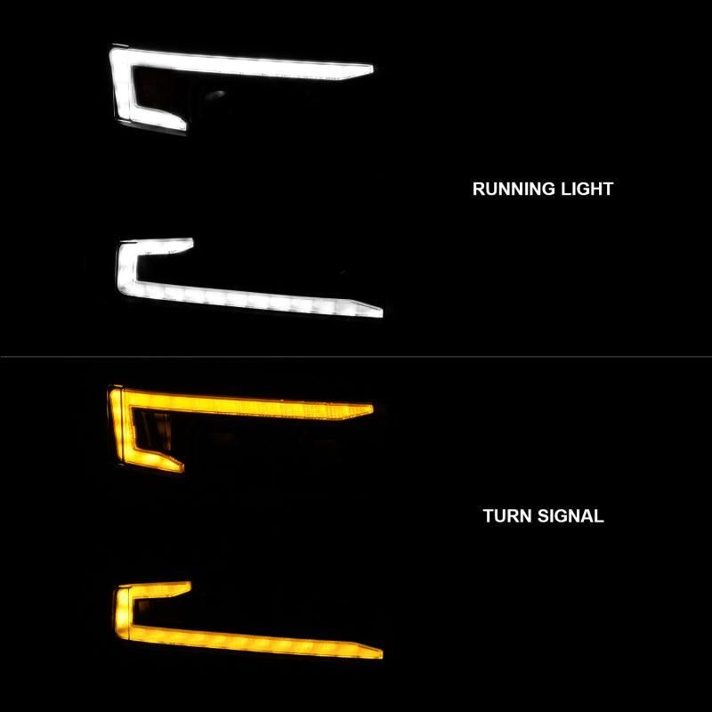 ANZO 111566-R - ANZ111566-R - ANZO 19-22 Chevrolet Silverado 1500 LED Proj HL w/Lgt Bar SwBk Seq. Blk w/In. Light - Passenger Side - Shipped in Europe - Tuningsupply.com