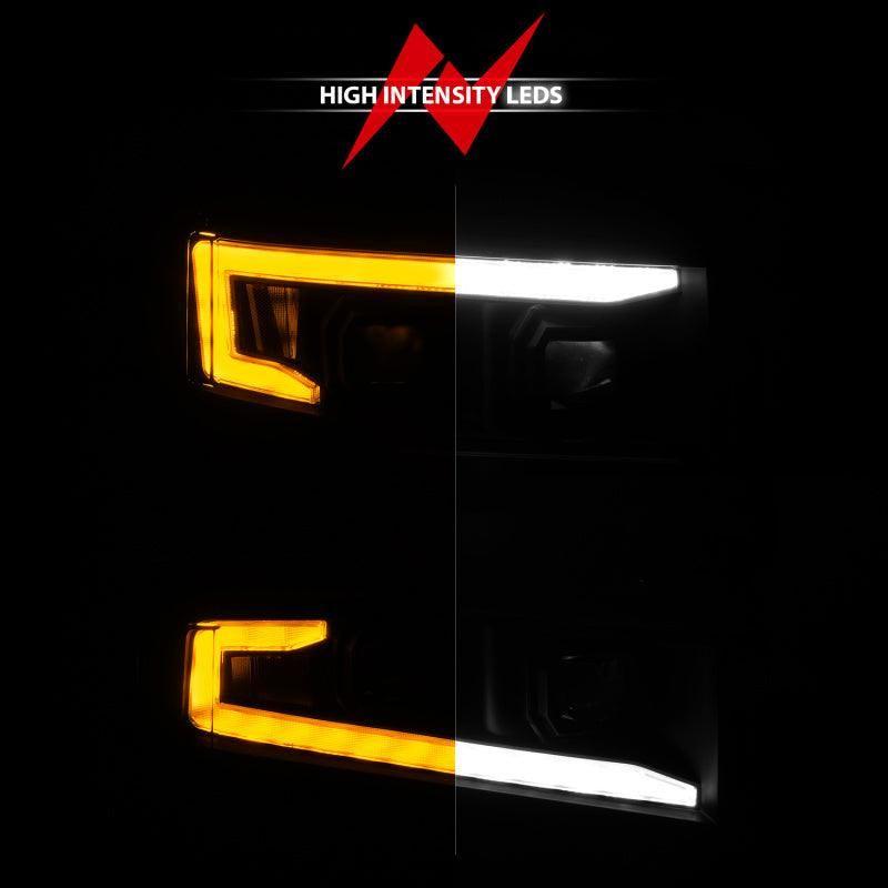 ANZO 111566-R - ANZ111566-R - ANZO 19-22 Chevrolet Silverado 1500 LED Proj HL w/Lgt Bar SwBk Seq. Blk w/In. Light - Passenger Side - Shipped in Europe - Tuningsupply.com