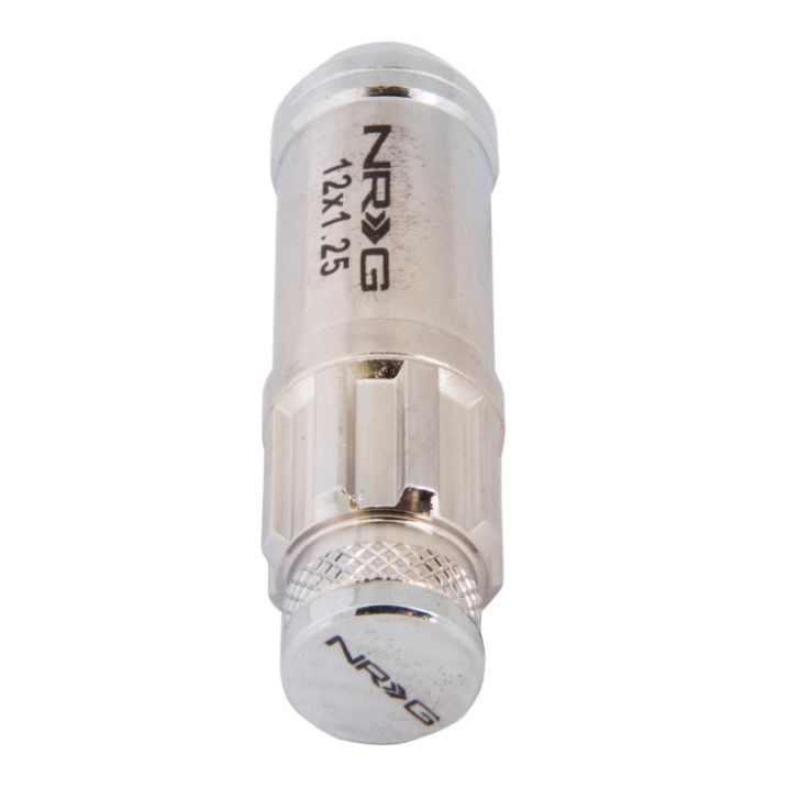 NRG LN-LS710SL-21 - NRGLN-LS710SL-21 - NRG 700 Series M12 X 1.25 Steel Lug Nut w/Dust Cap Cover Set 21 Pc w/Locks & Lock Socket - Silver - Shipped in Europe - Tuningsupply.com