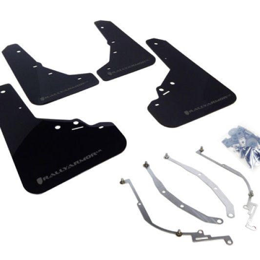 Rally Armor MF25-UR-BLK/GRY - RALMF25-UR-BLK/GRY - Rally Armor 12-18 Fiat 500 Black UR Mud Flap w/Grey Logo - Shipped in Europe - Tuningsupply.com