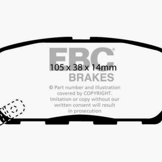 EBC DP51666NDX - EBCDP51666NDX - EBC 02 Infiniti G35 3.5 w/o DCS Bluestuff Rear Brake Pads - Shipped in Europe - Tuningsupply.com