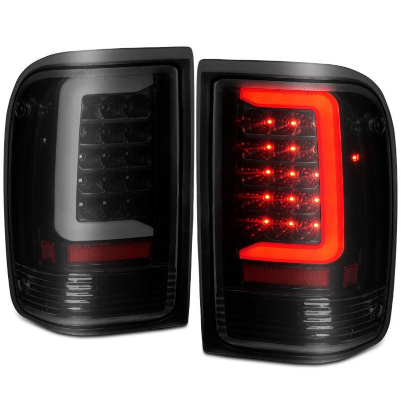 ANZO 311360 - ANZ311360 - ANZO 1993-1997 Ford Ranger LED Tail Lights w/ Light Bar Black Housing Smoked Lens - Shipped in Europe - Tuningsupply.com