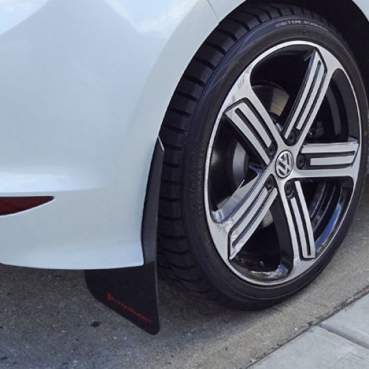 Rally Armor MF40-UR-BLK/GRY - RALMF40-UR-BLK/GRY - Rally Armor 15-17.5 MKVII VW Golf R Black UR Mud Flap w/Grey Logo - Shipped in Europe - Tuningsupply.com