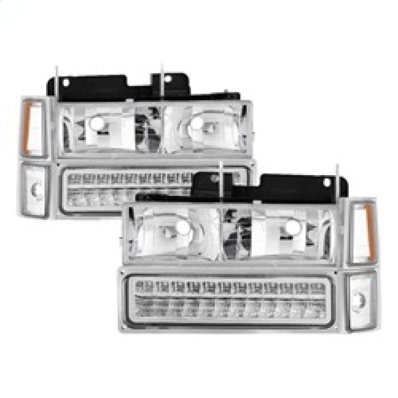 SPYDER 5069559 - SPY5069559 - xTune 92-94 Blazer Full Size Corner/LED Bumper Headlights Chrome HD-JH-CCK88-LED-AM-C-SET - Shipped in Europe - Tuningsupply.com