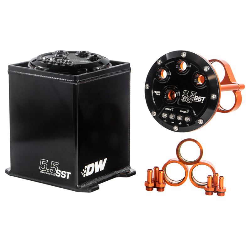 DeatschWerks 6-000-55ST - DWK6-000-55ST - DeatschWerks 5.5L Modular Surge Tank (1-3 DW200/300/400 Fuel Pumps) (Pumps Not Included) - Shipped in Europe - Tuningsupply.com