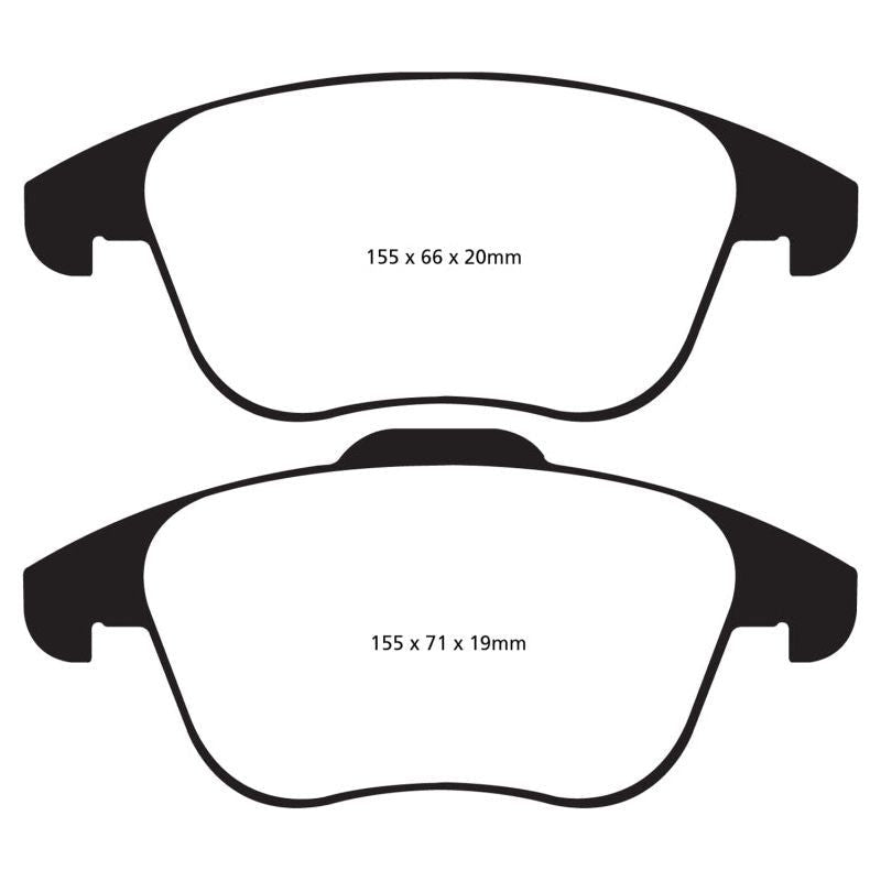 EBC DP21997 - EBCDP21997 - EBC 15-19 Audi Q3 2.0 Turbo Greenstuff Front Brake Pads - Shipped in Europe - Tuningsupply.com