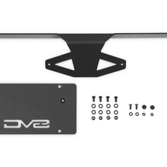 DV8 Offroad LPBR-05 - DVELPBR-05 - DV8 Offroad 2021 Ford Bronco Capable Bumper Slanted Front License Plate Mount - Shipped in Europe - Tuningsupply.com