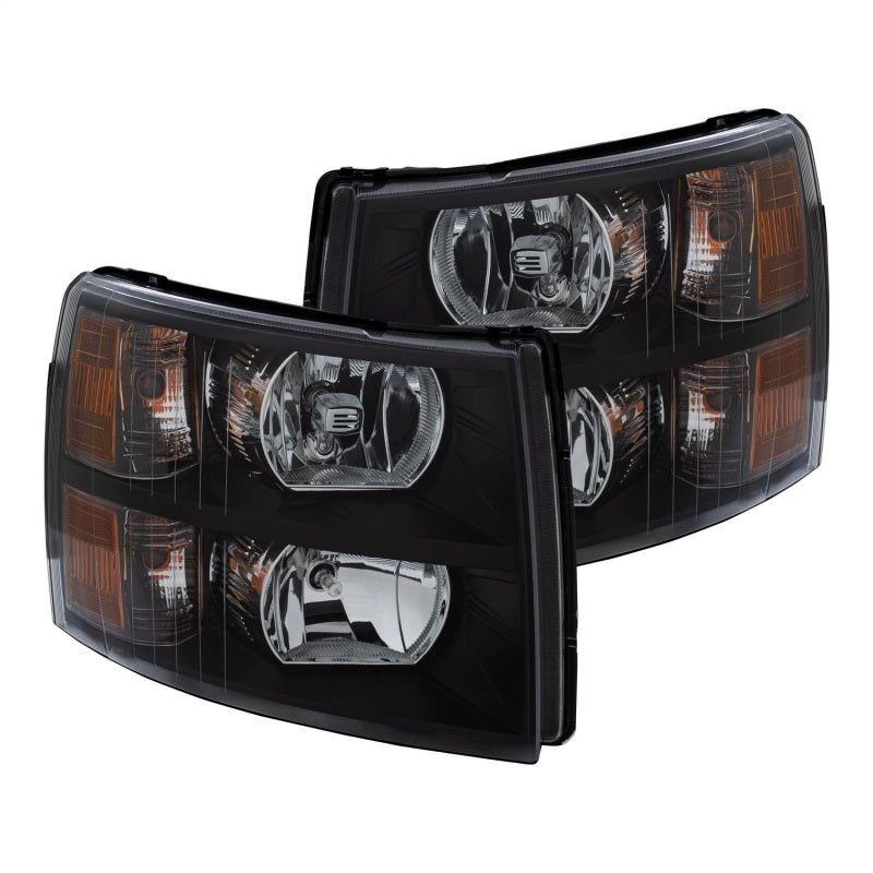 ANZO 111393 - ANZ111393 - ANZO 2007-2013 Chevrolet Silverado Crystal Headlights Black - Shipped in Europe - Tuningsupply.com