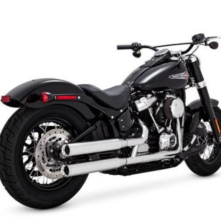 Vance and Hines 16312 - VAH16312 - Vance & Hines HD Softail 18-22 Eliminator S/OS Chrome Slip-On Exhaust - Shipped in Europe - Tuningsupply.com