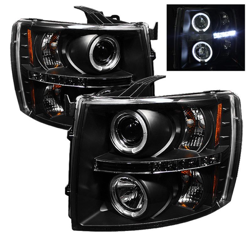 SPYDER 5009494 - SPY5009494 - Spyder Chevy Silverado 1500 07-13 Projector Headlights LED Halo LED Blk PRO-YD-CS07-HL-BK - Shipped in Europe - Tuningsupply.com