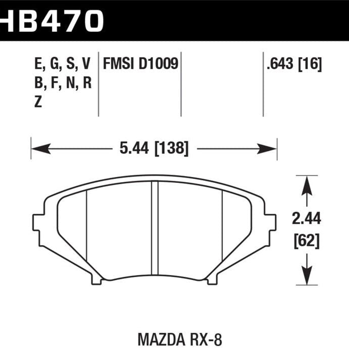 Hawk Performance KHB470E.643 - HAWKHB470E.643 - Hawk 04-09 RX8 Blue 9012 Race Front Brake Pads D1009 - Shipped in Europe - Tuningsupply.com