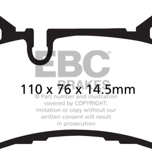 EBC DP42117R - EBCDP42117R - EBC 14 Mercedes-Benz C63 AMG (W204) 6.2 Yellowstuff Rear Brake Pads - Shipped in Europe - Tuningsupply.com