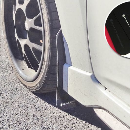 Rally Armor MF24-UR-BLK/WH - RALMF24-UR-BLK/WH - Rally Armor 12-18 Hyundai Veloster Black UR Mud Flap w/ White Logo - Shipped in Europe - Tuningsupply.com