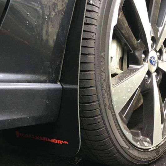 Rally Armor MF45-UR-BLK/GRY - RALMF45-UR-BLK/GRY - Rally Armor 17-23 Subaru Impreza 4D/5D Black UR Mud Flap w/Grey Logo - Shipped in Europe - Tuningsupply.com