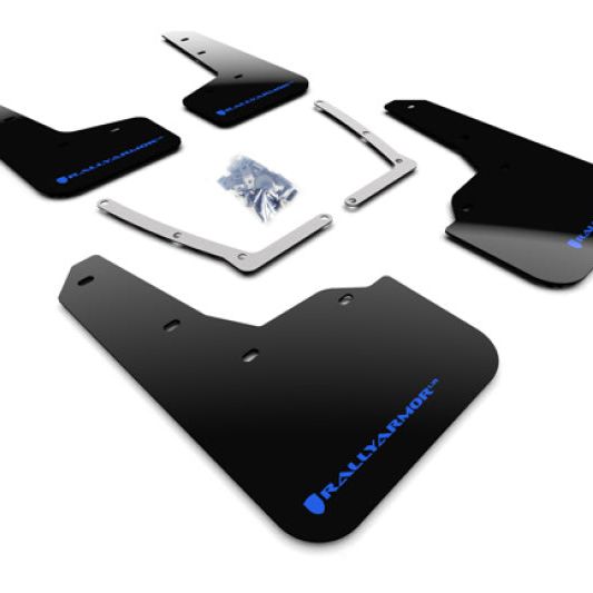 Rally Armor MF50-UR-BLK/BL - RALMF50-UR-BLK/BL - Rally Armor 16-21 Honda Civic Si Black UR Mud Flap w/Blue Logo - Shipped in Europe - Tuningsupply.com