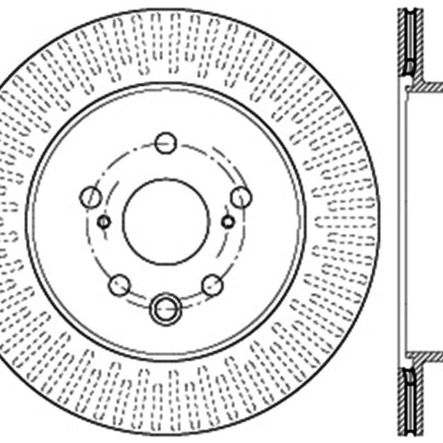 Stoptech 127.44189R - STO127.44189R - StopTech Slotted & Drilled Sport Brake Rotor Right Rear 13-14 Lexus GS300/350/400/430 - Shipped in Europe - Tuningsupply.com