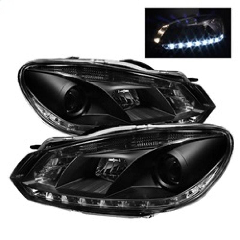 SPYDER 5012111 - SPY5012111 - Spyder Volkswagen Golf/GTI 10-13 Projector Headlights Halogen Model- DRL Blk PRO-YD-VG10-DRL-BK - Shipped in Europe - Tuningsupply.com