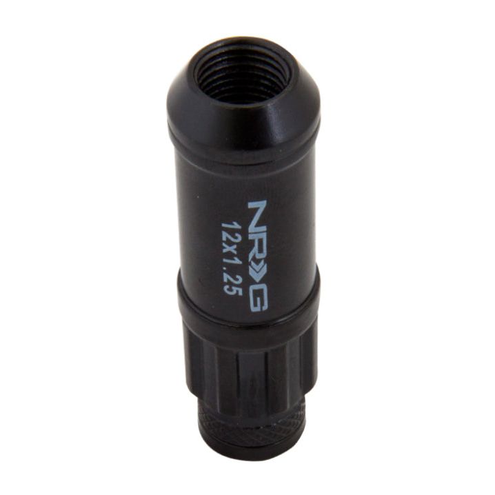 NRG LN-LS710BK-21 - NRGLN-LS710BK-21 - NRG 700 Series M12 X 1.25 Steel Lug Nut w/Dust Cap Cover Set 21 Pc w/Locks & Lock Socket - Black - Shipped in Europe - Tuningsupply.com