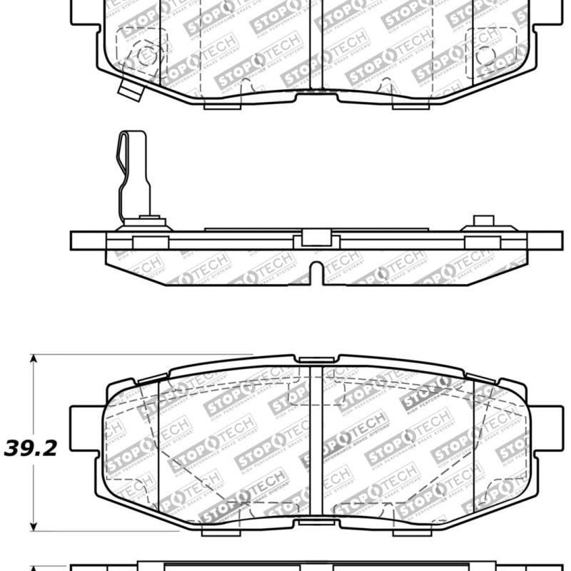 Stoptech 309.11240 - STO309.11240 - StopTech Performance 06-10 Subaru Legacy Sedan/Outback/13 BRZ / 13 Scion FR-S Rear Brake Pads - Shipped in Europe - Tuningsupply.com