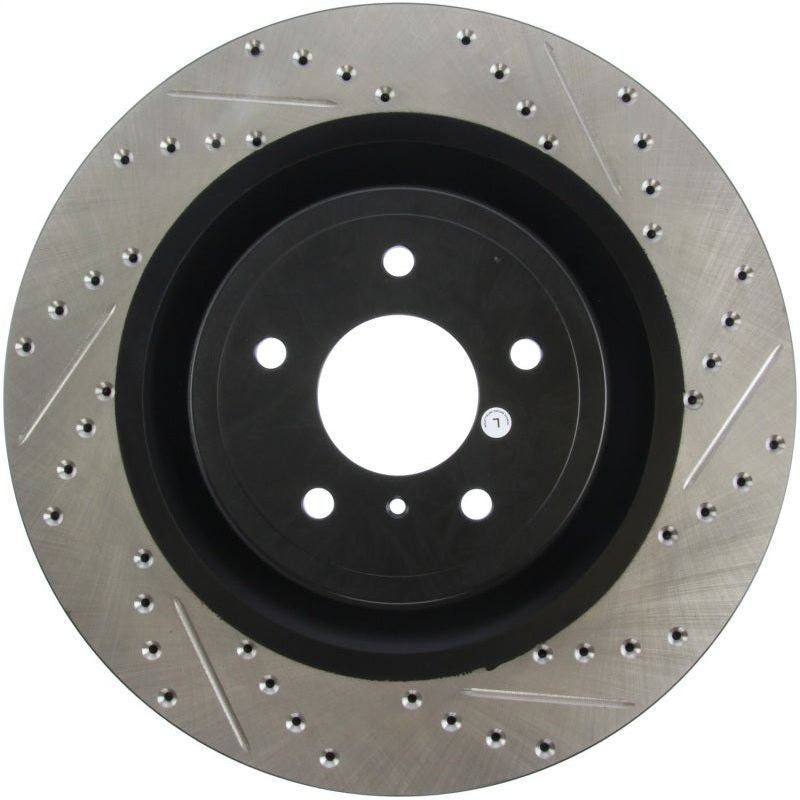 Stoptech 127.42100L - STO127.42100L - StopTech Infiniti G37 / Nissan 370Z SportStop Slotted & Drilled Front Left Rotor - Shipped in Europe - Tuningsupply.com