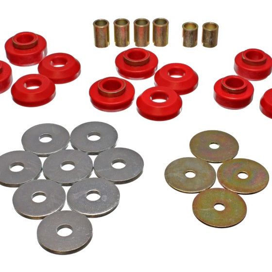 Energy Suspension 3.4129R - ENG3.4129R - Energy Suspension 75-79 Chevrolet Nova / Chevy II Red Body Mount Set - Shipped in Europe - Tuningsupply.com